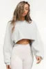 Women's Crop Top Sweatshirts Long Sleeve, Crew Neck, Custom Printing BLANK Streetwear Style