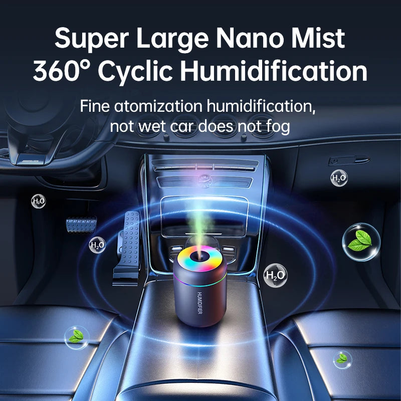 Aromatherapy - 180mL Mini Air Humidifier - USB Electric Aroma Diffuser, Essential Oil Purifier, Mist Lights for Car, Home, or Bedroom