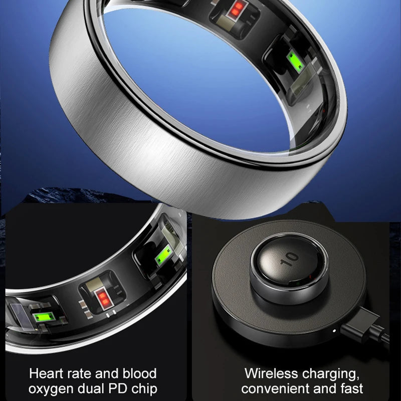 Smart Ring R10 Waterproof Health Monitor Men & Women Ring Health & Sleep Monitor Smart Rings Multi-sport Modes QRing APP