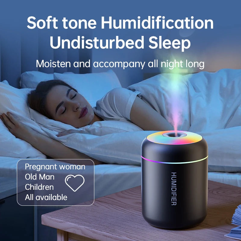 Aromatherapy - 180mL Mini Air Humidifier - USB Electric Aroma Diffuser, Essential Oil Purifier, Mist Lights for Car, Home, or Bedroom