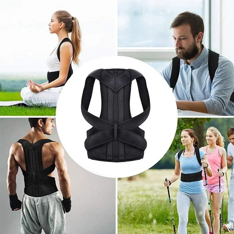 Reinforced Lower Lumbar Posture Corrector - Vest, Adjustable Back Support Strap Shoulder Spine Brace Neck Trainer