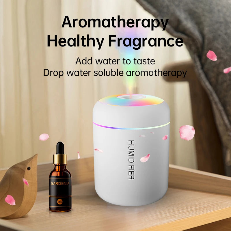 Aromatherapy - 180mL Mini Air Humidifier - USB Electric Aroma Diffuser, Essential Oil Purifier, Mist Lights for Car, Home, or Bedroom