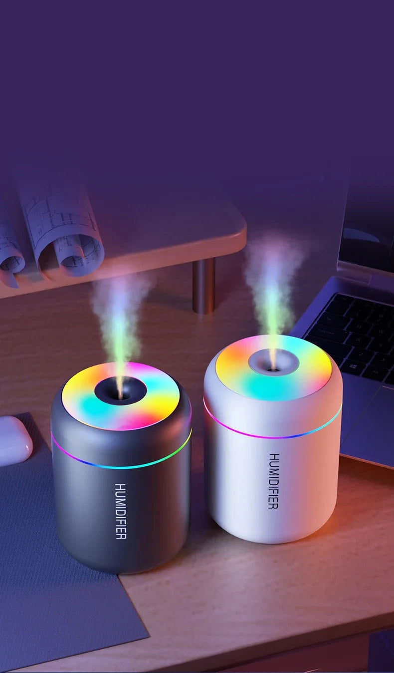 Aromatherapy - 180mL Mini Air Humidifier - USB Electric Aroma Diffuser, Essential Oil Purifier, Mist Lights for Car, Home, or Bedroom