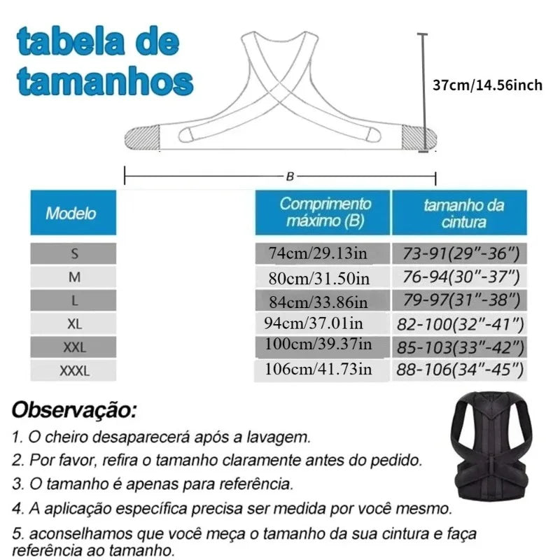Reinforced Lower Lumbar Posture Corrector - Vest, Adjustable Back Support Strap Shoulder Spine Brace Neck Trainer
