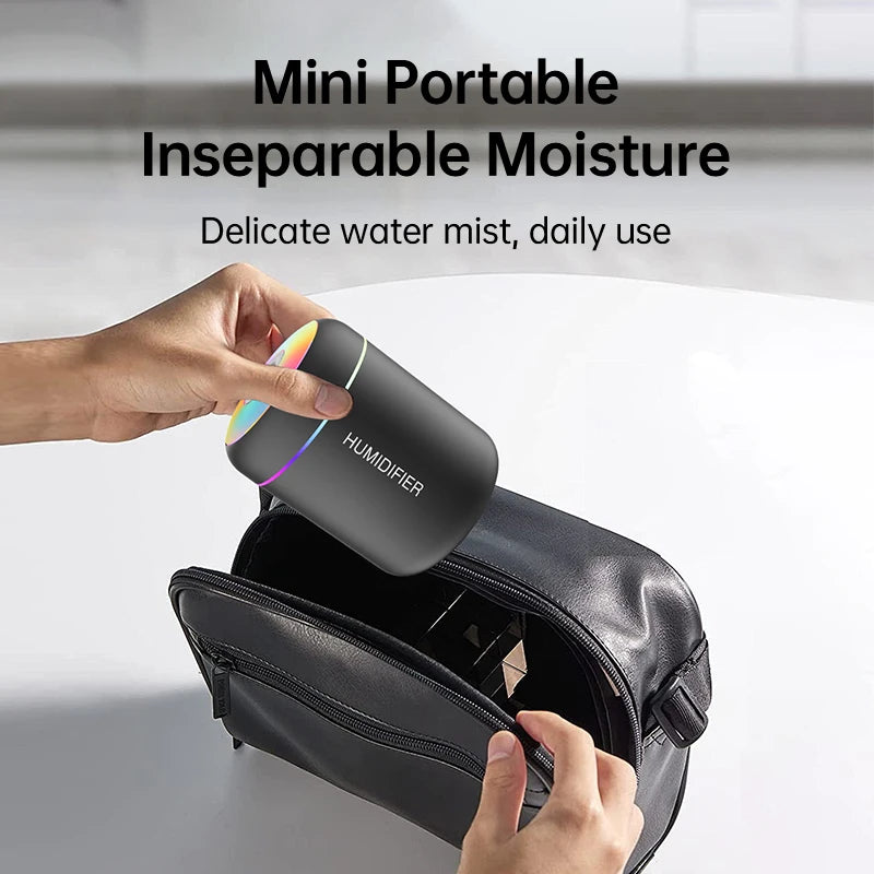Aromatherapy - 180mL Mini Air Humidifier - USB Electric Aroma Diffuser, Essential Oil Purifier, Mist Lights for Car, Home, or Bedroom
