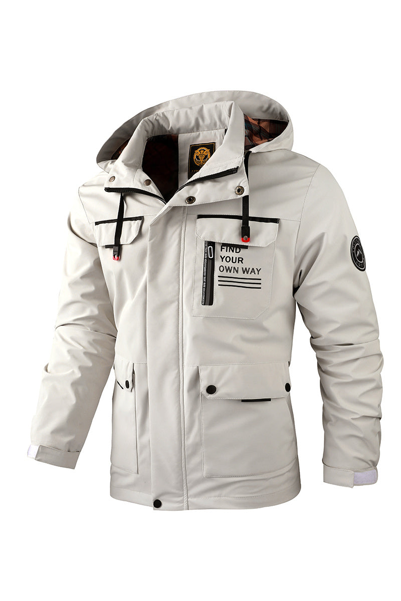 Men's Fashion Casual Windbreaker Jacket, Spring and Autumn Outdoor Lightweight Jacket